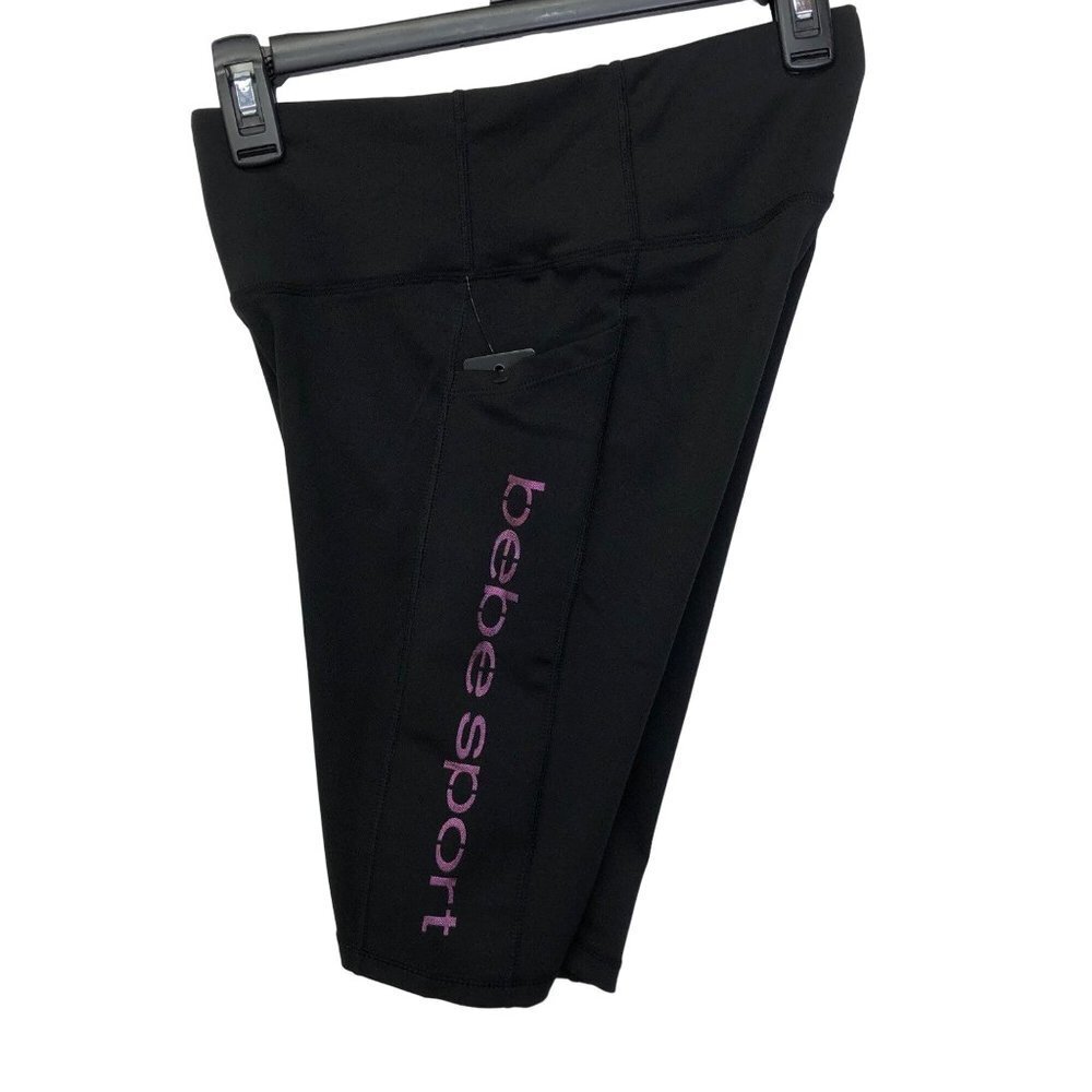 BEBE SPORTS BLACK BIKE SHORTS md NEW WITH TAG